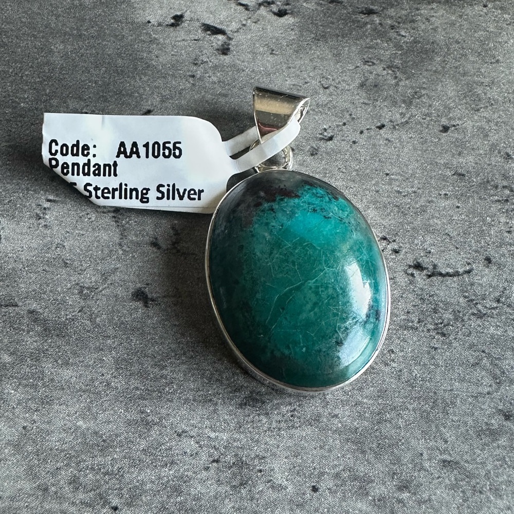 Sterling 925 Silver Chrysocolla Pendant